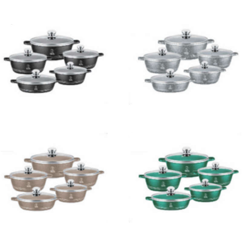 10 Piece Aluminum Pot Set  Granite Finish