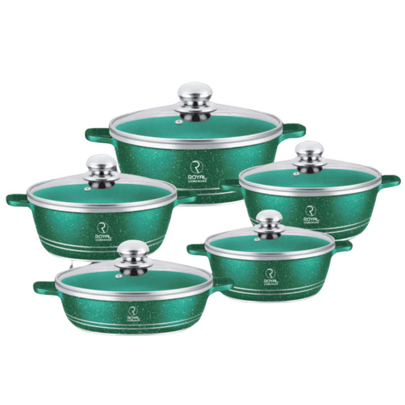 10 Piece Aluminum Pot Set  Granite Finish