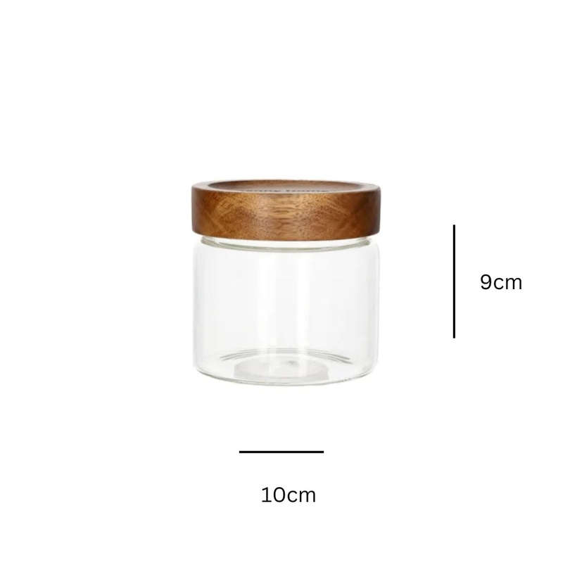 Glass Jars - Borosilicate & Acacia Wood Lid