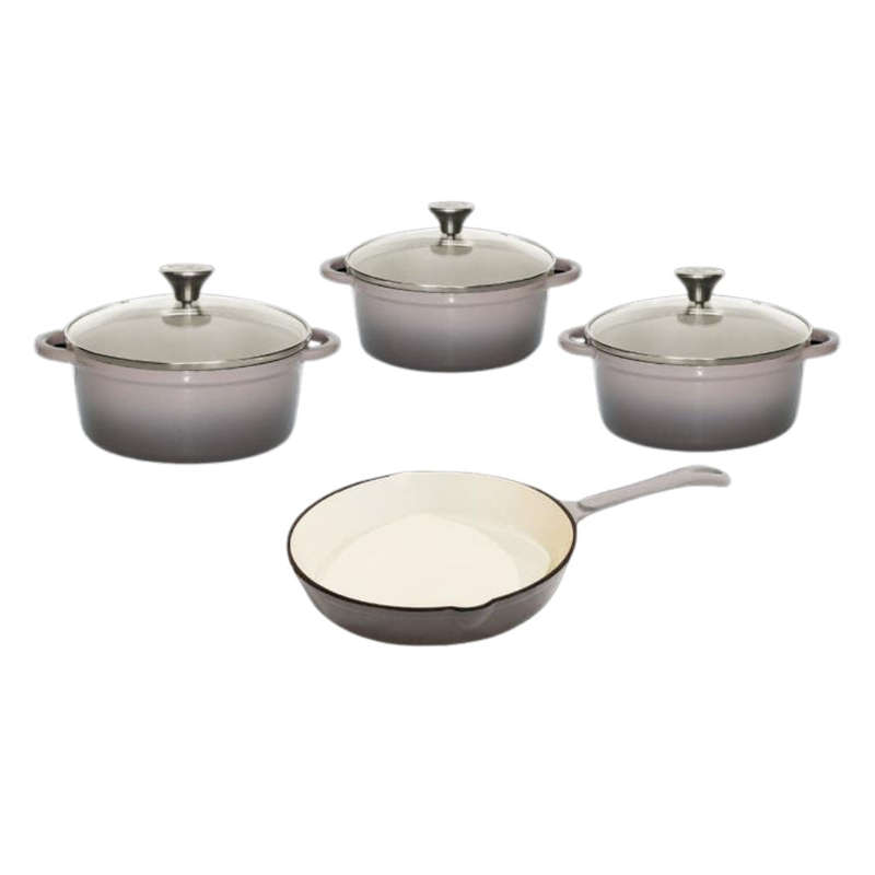 Cast Iron Pot Set - 7pc Continental Glass Lids