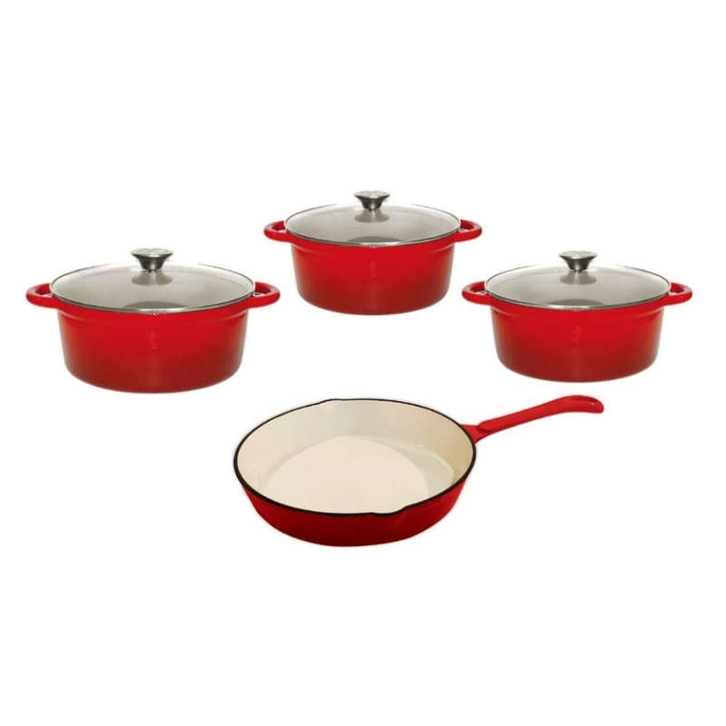 Cast Iron Pot Set - 7pc Continental Glass Lids