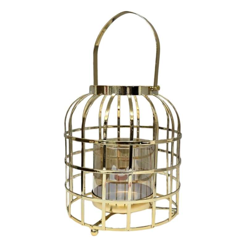 Canary Lantern Gold Cage Candle Holder