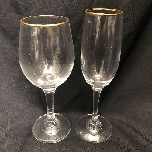 Stemware - Single Gold Rim - 6's