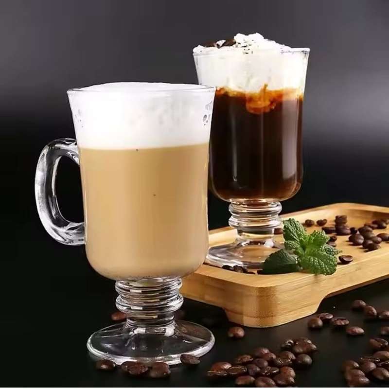 Irish Fluted Latte Mugs - 227ml - Clear 6's