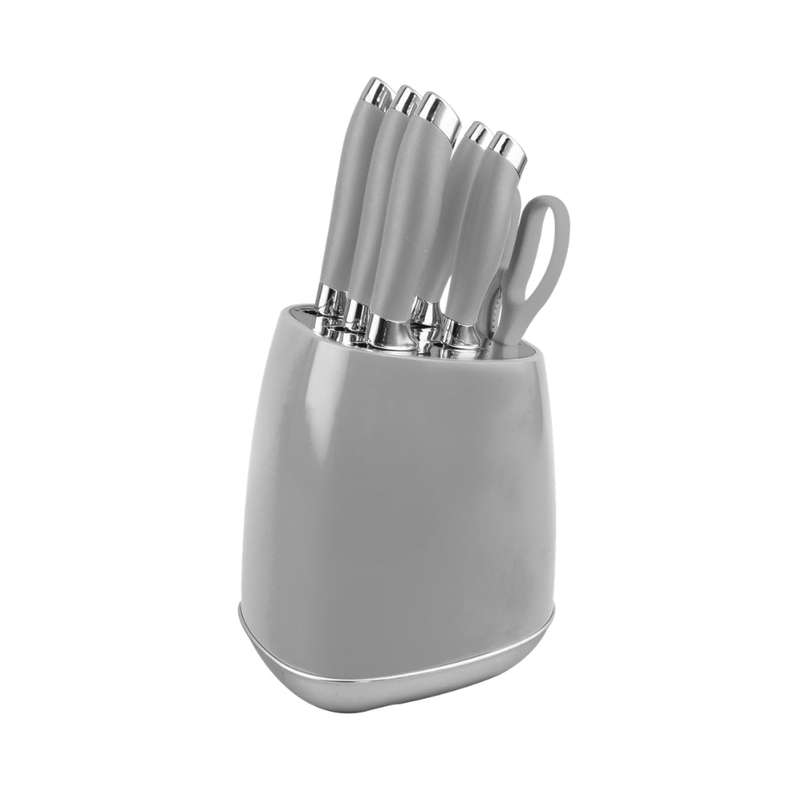 Milano Knife Set 7pc Silver Trim