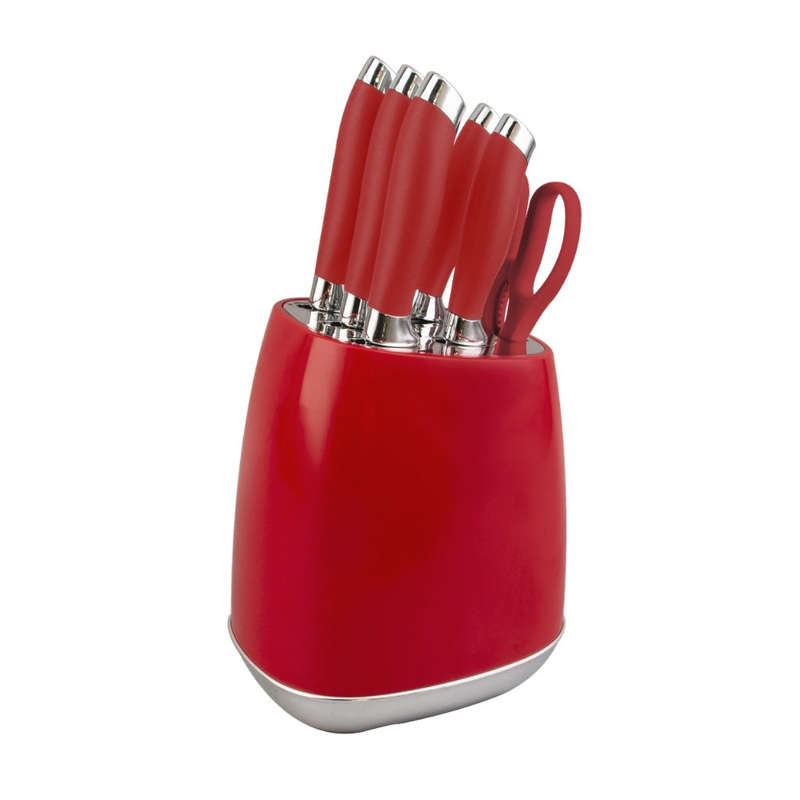 Milano Knife Set 7pc Silver Trim