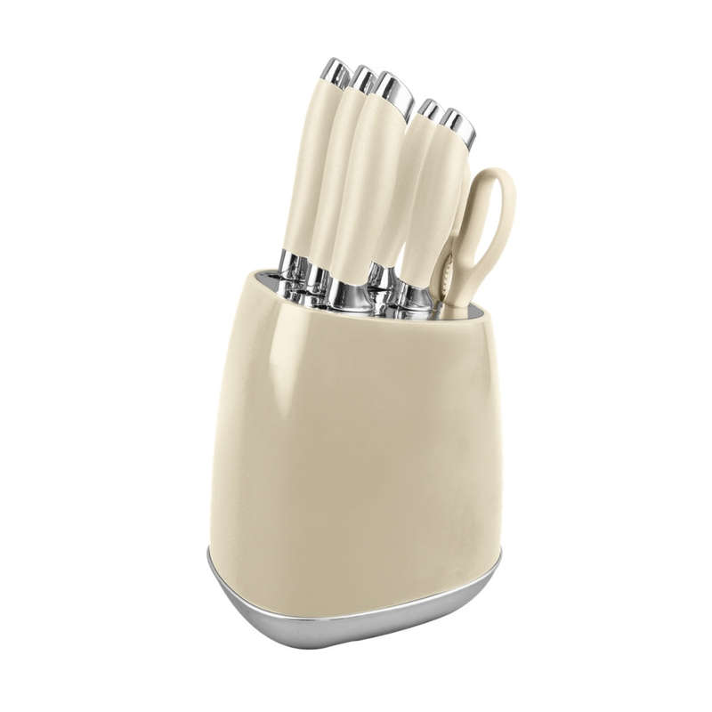 Milano Knife Set 7pc Silver Trim