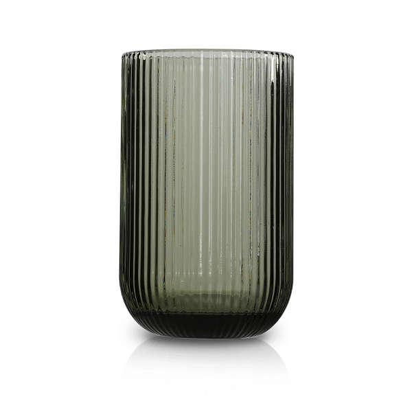 Drinkware- Reeded Glass Vintage Grey - 6pc