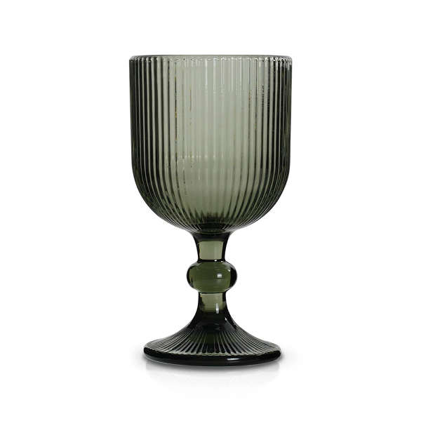 Drinkware- Reeded Glass Vintage Grey - 6pc