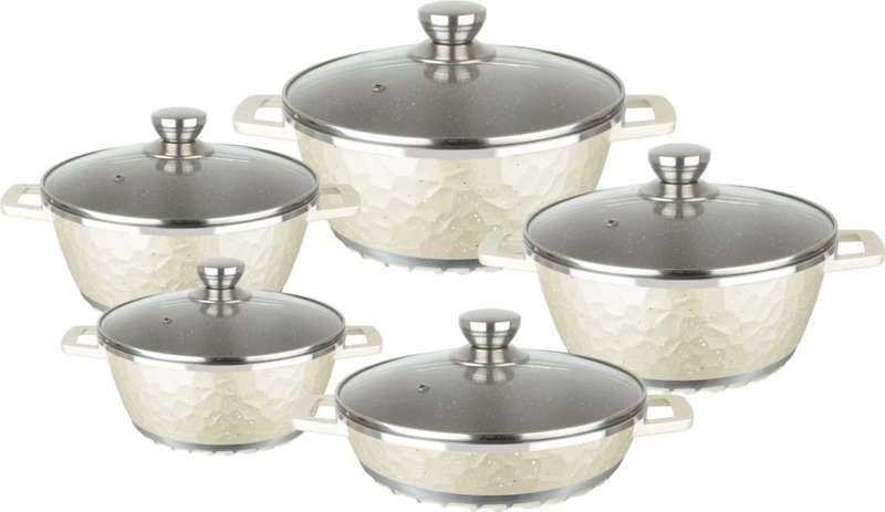 10 Piece Aluminium Pot Set - Moonrock