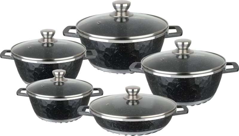 10 Piece Aluminium Pot Set - Moonrock