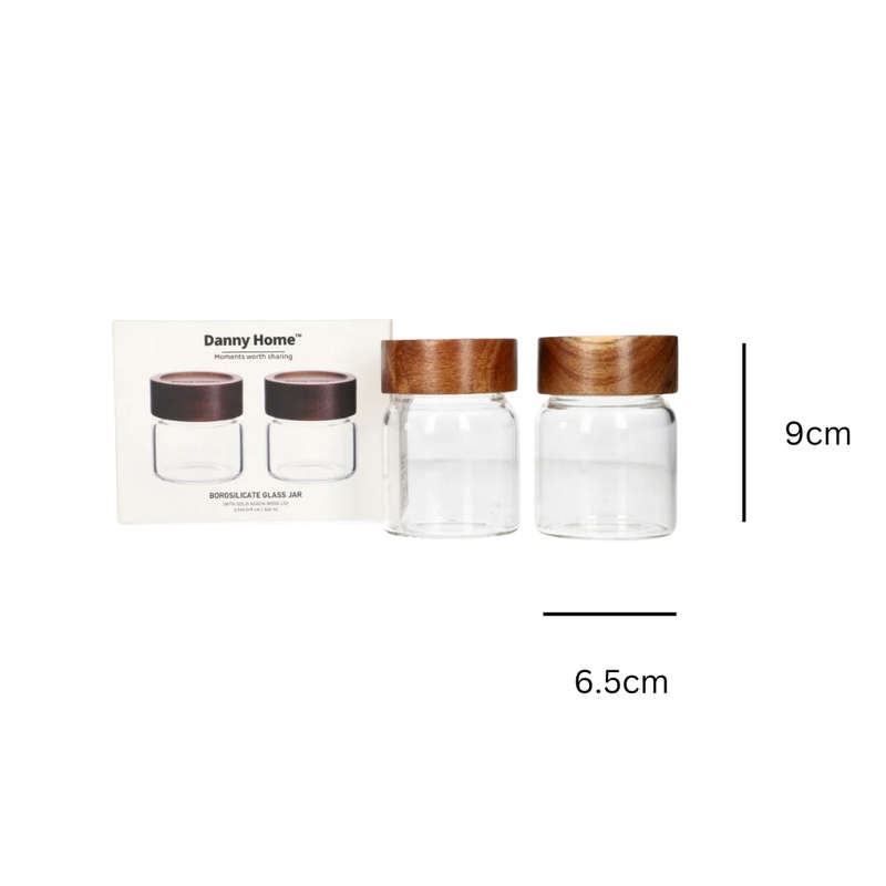 Glass Jars - Borosilicate & Acacia Wood Lid