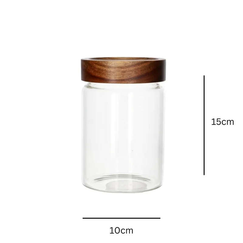 Glass Jars - Borosilicate & Acacia Wood Lid