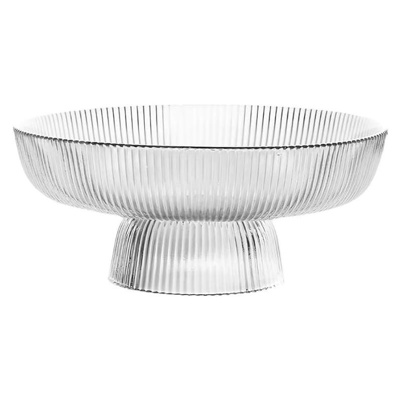 Aurora Ribbed Glass Fruit Bowl