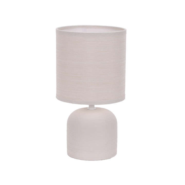Table Lamp - Ceramic Dome Base - Cylinder Fabric Shade
