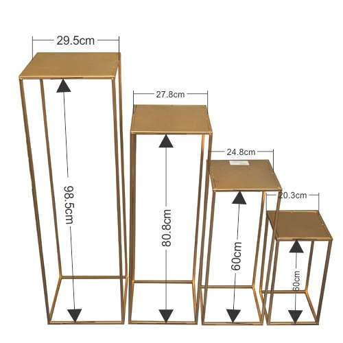 Plinth Sets - Gold Metal 4pc