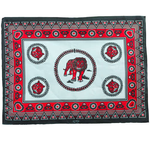 Fabric - Animal Khanga / Tiger - Full Red Tiger