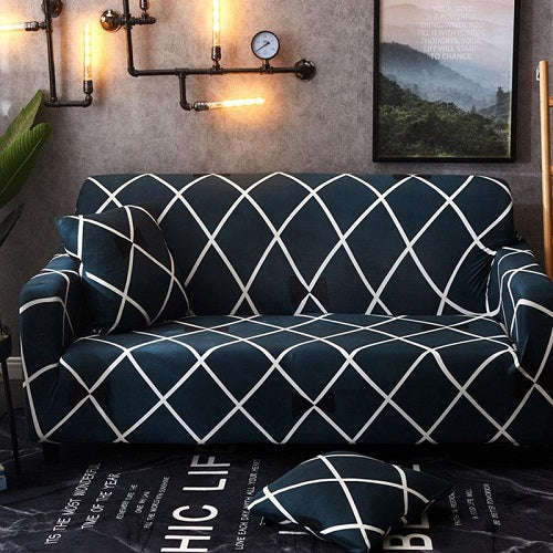 Sofa Covers - Printed - 8pc Set 2211 - Plain Grey