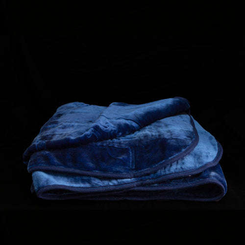 Blankets - Diamond/Gold Mink - Queen Size - Blue