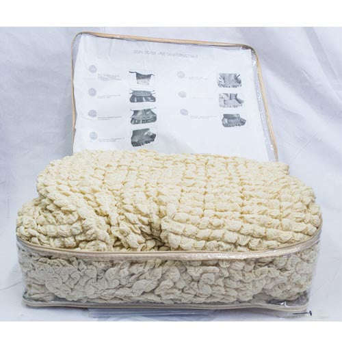 Sofa Covers - Stretch - 2+2+1+1 / Light Brown / Frilled
