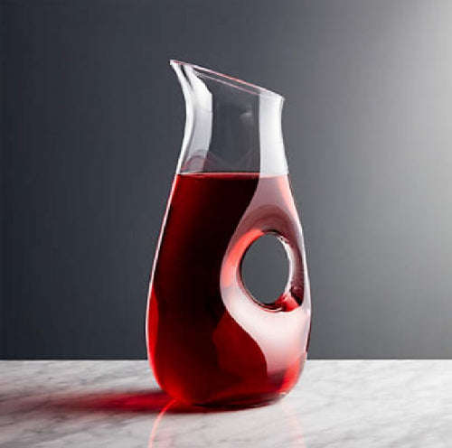 Glass Jug 1 Litre - 29cm with Hole - Clear