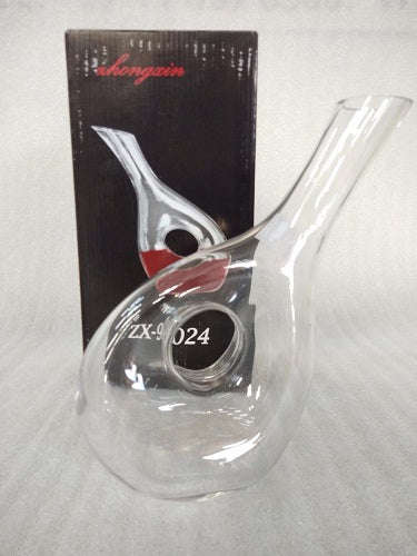 Glass Jug Slant 30cm with Hole