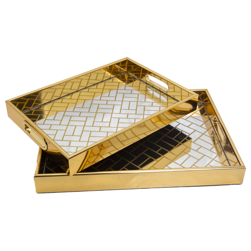 Serving Tray - Herringbone 2pc Set