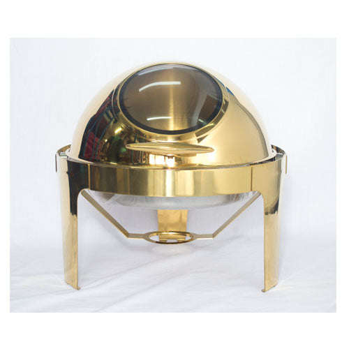 Chafing Dish - Round Roll Top Gold with Window