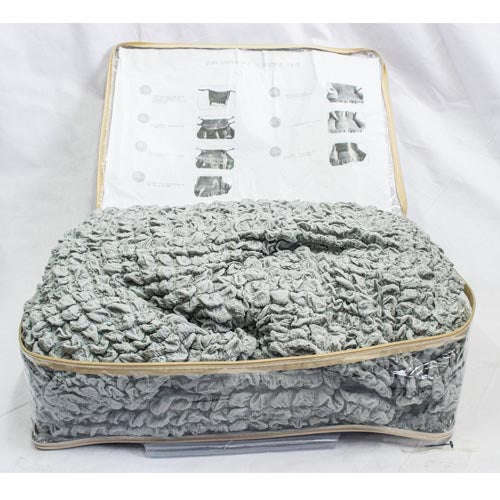 Sofa Covers - Stretch - 2+2+1+1 / Light Brown / Frilled