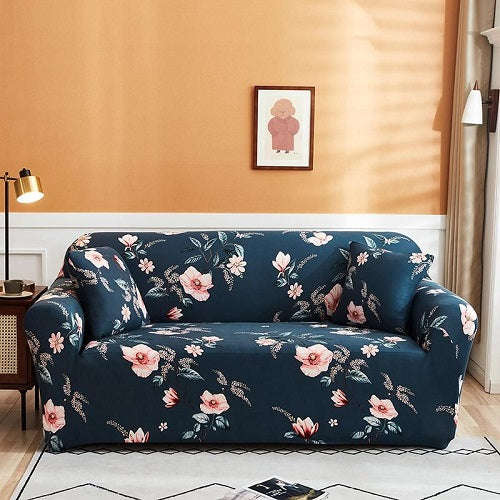 Sofa Covers - Printed - 6pc Set 321 - Navy 10
