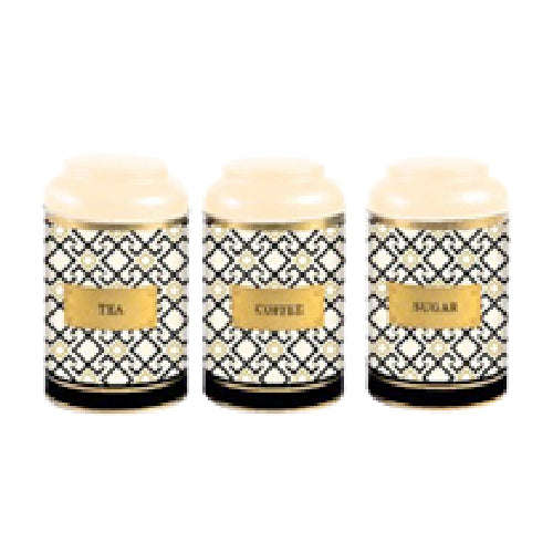 Printed Bread Bin and Canister Set - Oval
