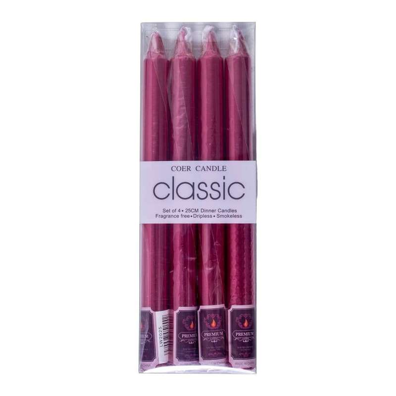 Candles - 4pc Premium 25cm Candles