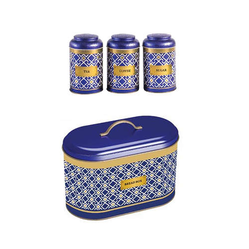 Printed Bread Bin and Canister Set - Oval