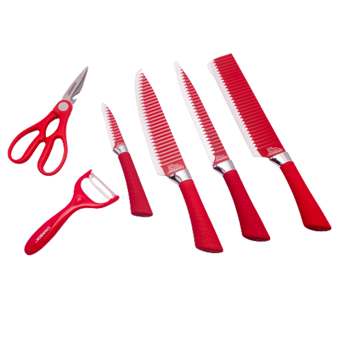 Chukbok 6 Piece Knife Set - Red