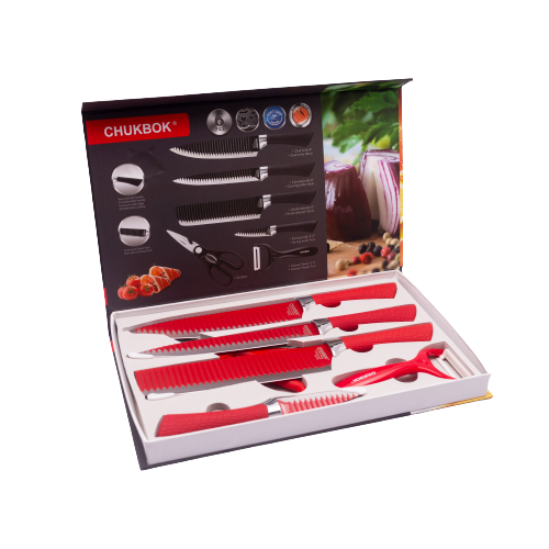 Chukbok 6 Piece Knife Set - Red