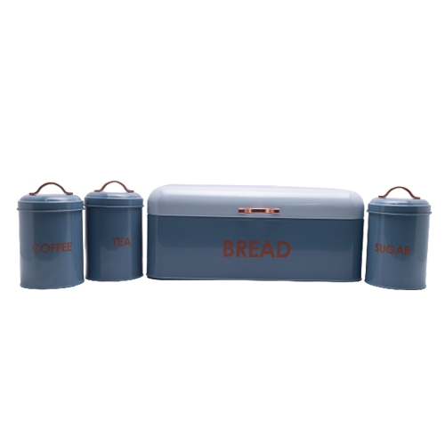 Bread Bin & Canister Set - 4pc 2 Tone