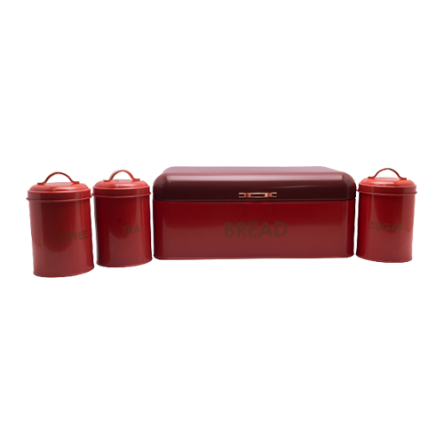 Bread Bin & Canister Set - 4pc 2 Tone