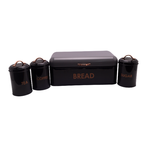 Bread Bin & Canister Set - 4pc 2 Tone
