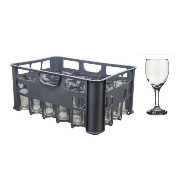 Wine Glass - Regent 24's Including Plastic Crate Grey