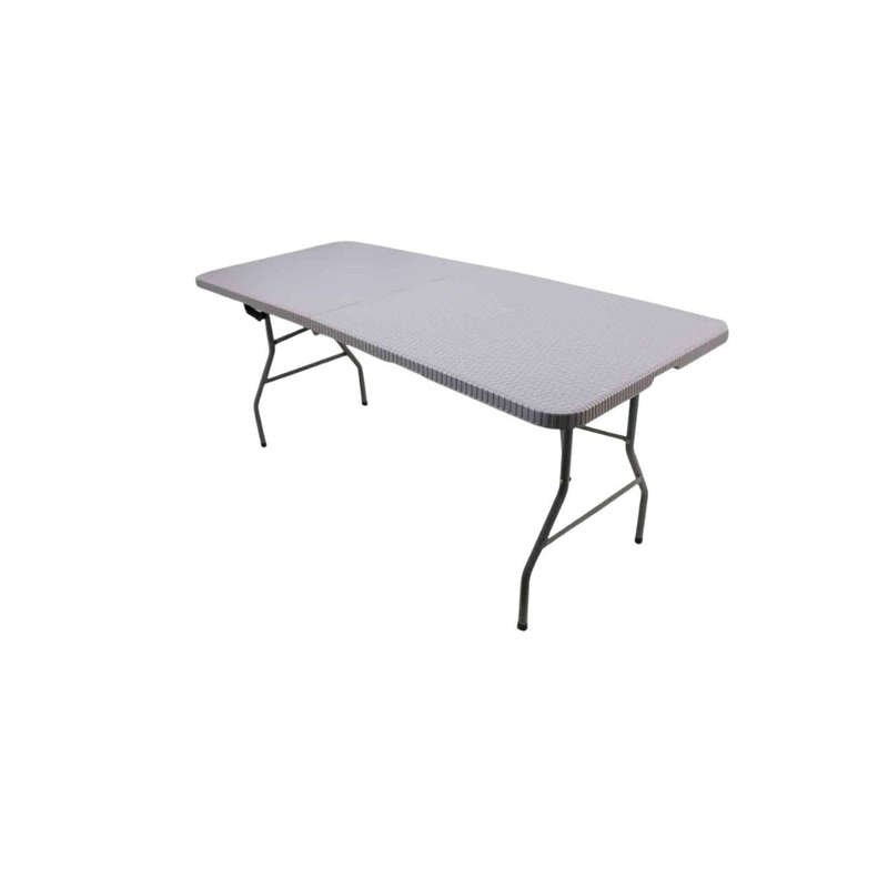 6 Seater Folding Rectangular Trestle Table - Bamboo/Rattan Finish