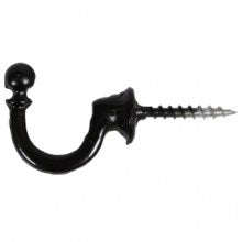 Tieback Hooks - Metal - Black / Dual Pack