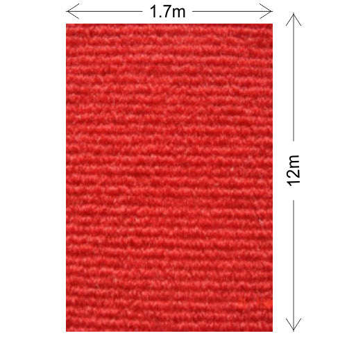 Carpet - Events Floor Rib Carpets - Per Roll - 10m x 3.5m / Red