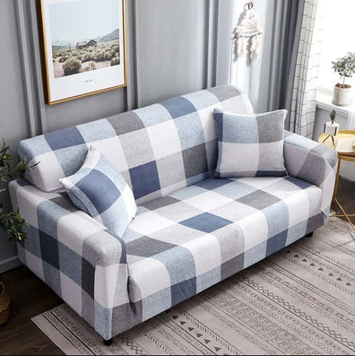 Sofa Covers - Printed - 8pc Set 2211 - Plain Grey