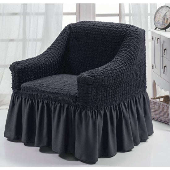 Sofa Covers - Stretch - 2+2+1+1 / Light Brown / Frilled