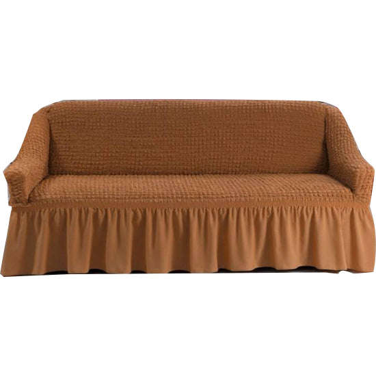 Sofa Covers - Stretch - 2+2+1+1 / Light Brown / Frilled