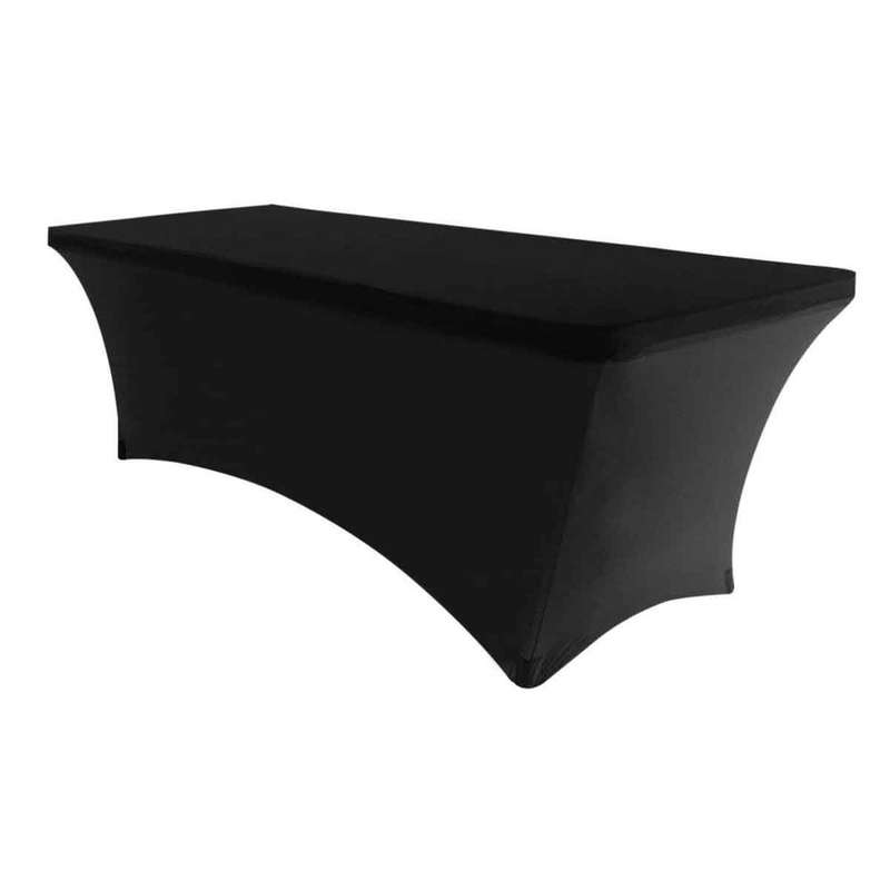Stretch Table Cloth - Rectangular Lycra Fabric - Black