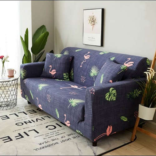 Sofa Covers - Printed - 8pc Set 2211 - Plain Grey