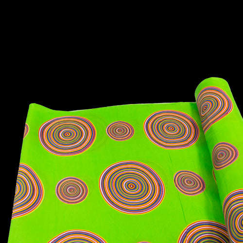 Printed Polycotton - Venda Circle - Per meter / Green