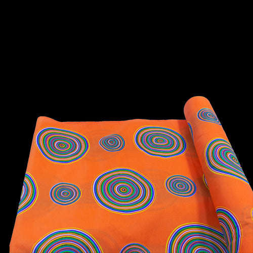 Printed Polycotton - Venda Circle - Per meter / Orange