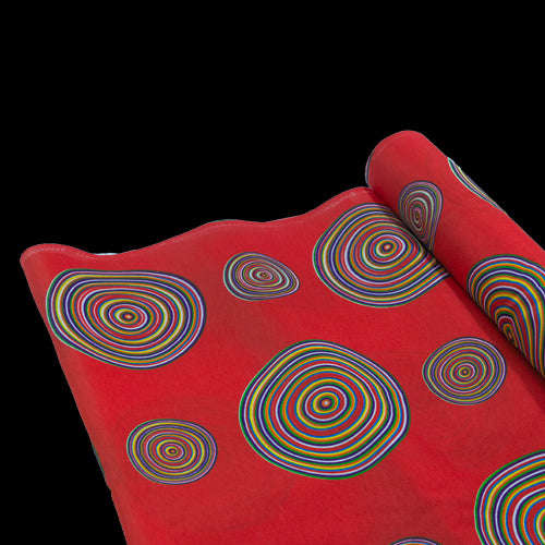 Printed Polycotton - Venda Circle - Per meter / Red